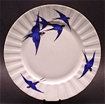 Click here to enlarge image and see more about item 6435: Plate Bluebirds Czechoslovakia Porcelain Vintage Bird