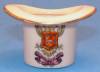 Antique Match Holder Striker Top Hat Crested China