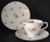 Click here to enlarge image and see more about item 6499: Shelley England Teacup Trio Charm Maroon Cambridge