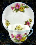 Shelley China Begonia Teacup and Saucer England Dainty Shape