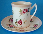 English Tea Cup and Saucer Rosina Roses Pink Bone China