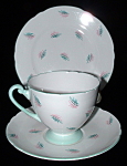 Shelley Cup Saucer Plate Ripon Harmony Green Pink England Teacup Trio