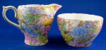 Shelley England Rock Garden Chintz Cream and Sugar Milk