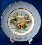 Click here to enlarge image and see more about item 658aa: Wedgwood Christmas Plate Carollers 1977 Blue For  Avon