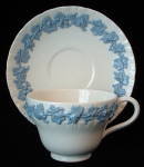 Cup And Saucer Wedgwood Embossed Queens Ware White