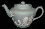 Teapot Dudson Jasperware Green Vintage England Jasper