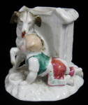 Fairing Matchstriker Boy And Dog Antique Match Holder