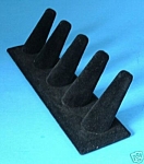 Click here to enlarge image and see more about item 6858: Ring Holder Display Black Velvet 5 Finger Professional