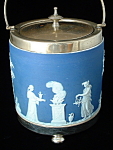 Biscuit Barrel Wedgwood Jasper Dip Antique Bun Feet