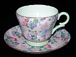 Click here to enlarge image and see more about item 6970: Shelley Chintz Cup and Saucer Summer Glory England Pink
