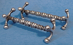English Knife Rests Pair Antique Turned Bar Ball Ends