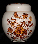 Click here to enlarge image and see more about item 7048: Tea Caddy Sadler England Retro Autumn Floral Ginger Jar