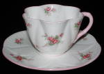 Shelley China Bridal Rose Dainty Cup and Saucer Rose Spray Pink