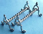 Victorian Knife Rest Pair Barley Twist Letter A Silver