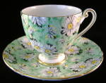 Click to view larger image of Shelley Green Daisy Chintz Ripon Cup and Saucer England (Image2)