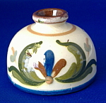 Click here to enlarge image and see more about item 7229: Inkwell Mottoware Aller Vale Remembered Joys Ink Well 1890s