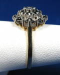 Click to view larger image of Ring Sapphires and Diamonds Cluster English Vintage (Image4)