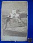 Cabinet Card Photo Scared Baby Eastlake Victorian Chair