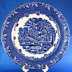Click to view larger image of George Jones And Sons Farm Blue Transfer Dinner Plate (Image1)