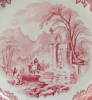 Click to view larger image of Grimwades Red Transfer Plate Genoa Landscape Pink (Image2)