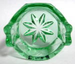 Click to view larger image of Cambridge Green Glass Open Salt Tub 8 Sides Cut Vintage (Image3)
