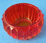 Amberina Glass Salt Dip Imperial Glass Zipper Open Salt