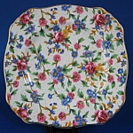 Click here to enlarge image and see more about item 7604: Royal Winton Plate Old Cottage Chintz Bread And Butter