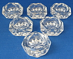 Click to view larger image of Salt Dip Set Of 6 Antique Honeycomb Diamond Cut Glass (Image1)