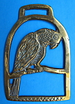Vintage Horse Brass Parrot In A Cage England Pub Brass Birds