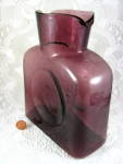 Click to view larger image of Blenko Amethyst Water Jug Twin Spouts Art Glass Purple Pitcher (Image2)