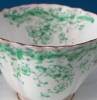 Click to view larger image of Antique Green Transferware Cup Saucer Plate Floral Trio (Image4)