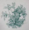 Click to view larger image of Teal Transferware Plate Wilkinson Arcadia Antique Flora (Image3)