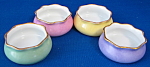 Four Open Salts English Colors Pink Green Yellow Lavend