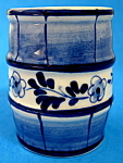 Delfts Blue Toothpick Holder Barrel Floral Band Holland