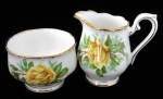 Click here to enlarge image and see more about item 8029a: Royal Albert Cream And Sugar Yellow Tea Rose English