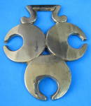 Click to view larger image of Horse Brass Antique 3 Crescents Vintage Numbered Amulet (Image1)