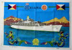 Click here to enlarge image and see more about item 8122: Tea Towel P & O Cruise Ship Oriana Irish Linen