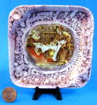 Click here to enlarge image and see more about item 8133: Sairey Gamp Dickens Pink Luster Ashtray Lancaster