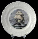 Click here to enlarge image and see more about item 8200: Frigate US Constitution Ironstone Plate Ship Souvenir