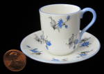 Click here to enlarge image and see more about item 8248aa: Shelley China Miniature Cup And Saucer Blue Charm Canterbury
