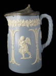 Dudson Sprig Pitcher Pewter Lid Classical Jug Antique