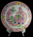 Click to view larger image of Oriental Polychrome Saucer Tea Bowl Antique Transfer (Image1)