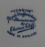 Click to view larger image of Clarice Cliff Tonquin Dinner Plate Blue Transferware (Image3)