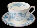 George Jones Blue Bird Cup And Saucer Swansea Rare