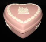 Click to view larger image of Wedgwood Pink Jasper Heart Shape Lidded Box Procession (Image1)
