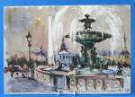 Postcard Signed M Girard Watercolor Eiffel Concorde