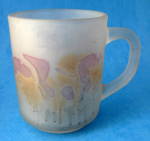 Click here to enlarge image and see more about item 8432a: Hebron Glass Mug Mold Blown Art Glass Frosted