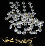 Chandelier Faceted Crystal Drops Lot of 70+ Brass Bows