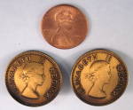 Click here to enlarge image and see more about item 8525: Earrings Queen Elizabeth II South African Coins 1957