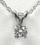 Necklace 14kt White Gold 17.5 Pt Round Diamond 14kt Gold Chain